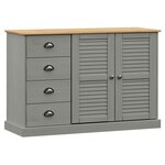 vidaXL Buffet avec tiroirs VIGO 113x40x75 cm gris bois massif de pin