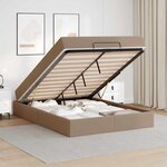 vidaXL Cadre de lit avec matelas Cappuccino 140 x 200 cm Faux cuir