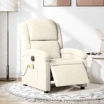vidaXL Fauteuil inclinable de massage électrique crème velours