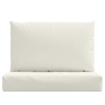 vidaXL Coussins de palette lot de 2 crème mélangé tissu