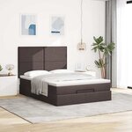 VidaXL Cadre de lit ottoman avec matelas marron foncé 140x190 cm tissu