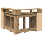 vidaXL Bureau avec lumières LED chêne artisanal bois d'ingénierie