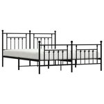 vidaXL Cadre de lit métal sans matelas avec pied de lit noir 183x213cm
