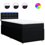vidaXL Sommier à lattes de lit avec matelas Noir 90x190 cm Tissu