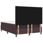 vidaXL Lit à ressorts avec matelas Marron foncé 140 x 190 cm