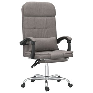 vidaXL Fauteuil de massage inclinable de bureau Taupe Tissu