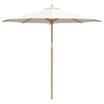 vidaXL Parasol de Jardin Crème Blanc 270x260 cm Bambou