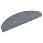 vidaXL Tapis d'escalier autocollants 30 pièces 65 x 21 x 4 cm Gris clair Demi-rond Grand