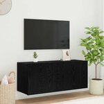 vidaXL Meuble TV mural Chêne noir 100 x 35 x 41 cm Bois d'ingénierie