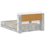 vidaXL Cadre de lit avec rangement Gris béton 150 x 200 cm