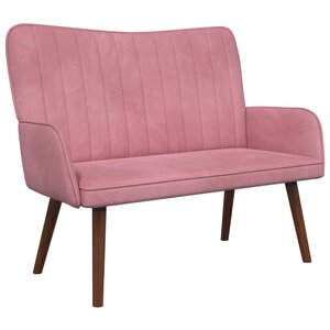 vidaXL Sofa 2 places Rose 115 x 61 x 87 cm Velours (V)