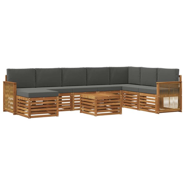 vidaXL Ensemble de canapés d'extérieur 7 pc Naturel et Anthracite