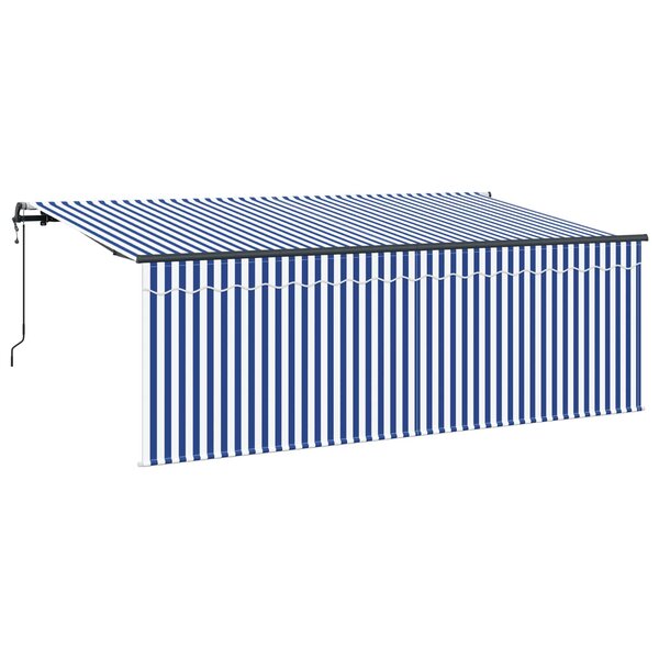vidaXL Auvent Rétractable Bleu et Blanc 400 x 200 cm