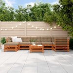 vidaXL Ensemble de salon de jardin 8 Pièces Brun Ciré Bois de pin massif