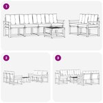 vidaXL Ensemble de canapés d'extérieur 7 Pièces Blanc et Beige