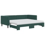 vidaXL Lit de jour avec gigogne et matelas vert foncé 90x200cm velours