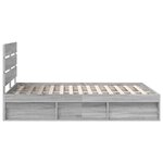 vidaXL Cadre de lit Gris Sonoma 160 x 200 cm Bois de pin massif