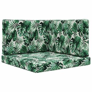 vidaXL Coussin de canapé d'extérieur Polyester Motif feuilles