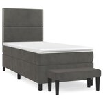 vidaXL Sommier à lattes de lit et matelas Gris foncé 90x190 cm Velours