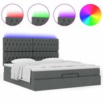 VidaXL Cadre de lit ottoman avec matelas gris foncé 180x200 cm tissu