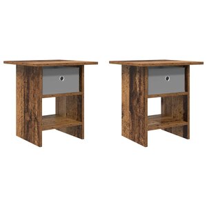 vidaXL Table de chevet 2 pièces Bois ancien 41 x 40 x 45 cm