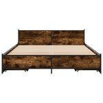 vidaXL Cadre de lit avec tiroirs sans matelas chêne fumé 120x200 cm
