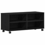 Meuble TV vidaXL Noir 90x35x35 cm en bois d'ingénierie