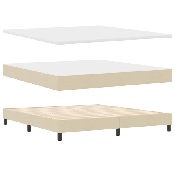 vidaXL Lit boxspring avec matelas avec matelas Crème 180 x 200 cm