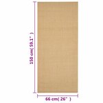 vidaXL Tapis Sisal naturel 66x150 cm