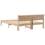 vidaXL Cadre de lit avec tête de lit Marron 150 x 200 cm Pin massif