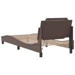 vidaXL Cadre de lit avec lumières LED marron 90x200 cm similicuir