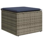 vidaXL Salon de jardin 7 Pièces avec coussins gris résine tressée