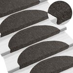 vidaXL Tapis d'escalier autocollants 20 pièces 65 x 21 x 4 cm Anthracite Demi-rond Grand