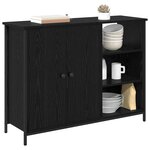 vidaXL Buffet Chêne noir 100 x 33 x 75 cm Bois d'ingénierie