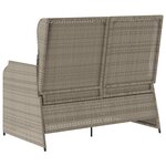 vidaXL Banc de jardin avec coussin Gris clair polyrotin