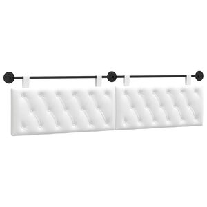 vidaXL Tête de lit suspendue Blanc Tissu
