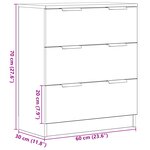 Buffet en chêne noir vidaXL 60x30x70 cm en bois d'ingénierie