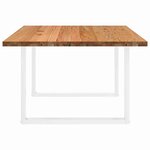 vidaXL Table à manger marron clair bois de chêne massif rectangulaire