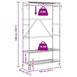 vidaXL Porte-vêtements et étagères et roulettes 110x40x180 cm bambou