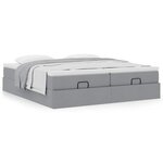 VidaXL Cadre de lit ottoman et matelas gris clair 180x200cm tissu