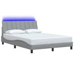 vidaXL Cadre de lit sans matelas Hanko gris clair 120x200 cm tissu
