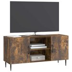 vidaXL Meuble TV Chêne fumé 102 x 34 5 x 50 cm Bois d'ingénierie