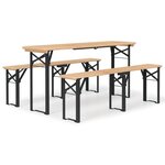 vidaXL Ensemble de tables à bière pliantes 3 Pièces bois massif de sapin