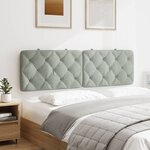 vidaXL Coussin de tête de lit gris clair 160 cm velours