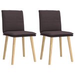 vidaXL Chaises à manger lot de 2 marron foncé tissu