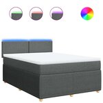 vidaXL Sommier à lattes de lit avec matelas Gris foncé 140x190cm Tissu