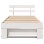 vidaXL Cadre de lit avec tiroir Blanc 100 x 200 cm Bois massif en pin