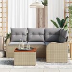 vidaXL Ensemble de canapé de jardin 5 Pièces beige et gris clair
