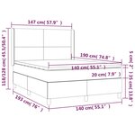 vidaXL Sommier à lattes de lit matelas et LED Bleu 140x190 cm Tissu