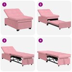 vidaXL Canapé-lit Rose 67 x 194 x 38 cm Velours